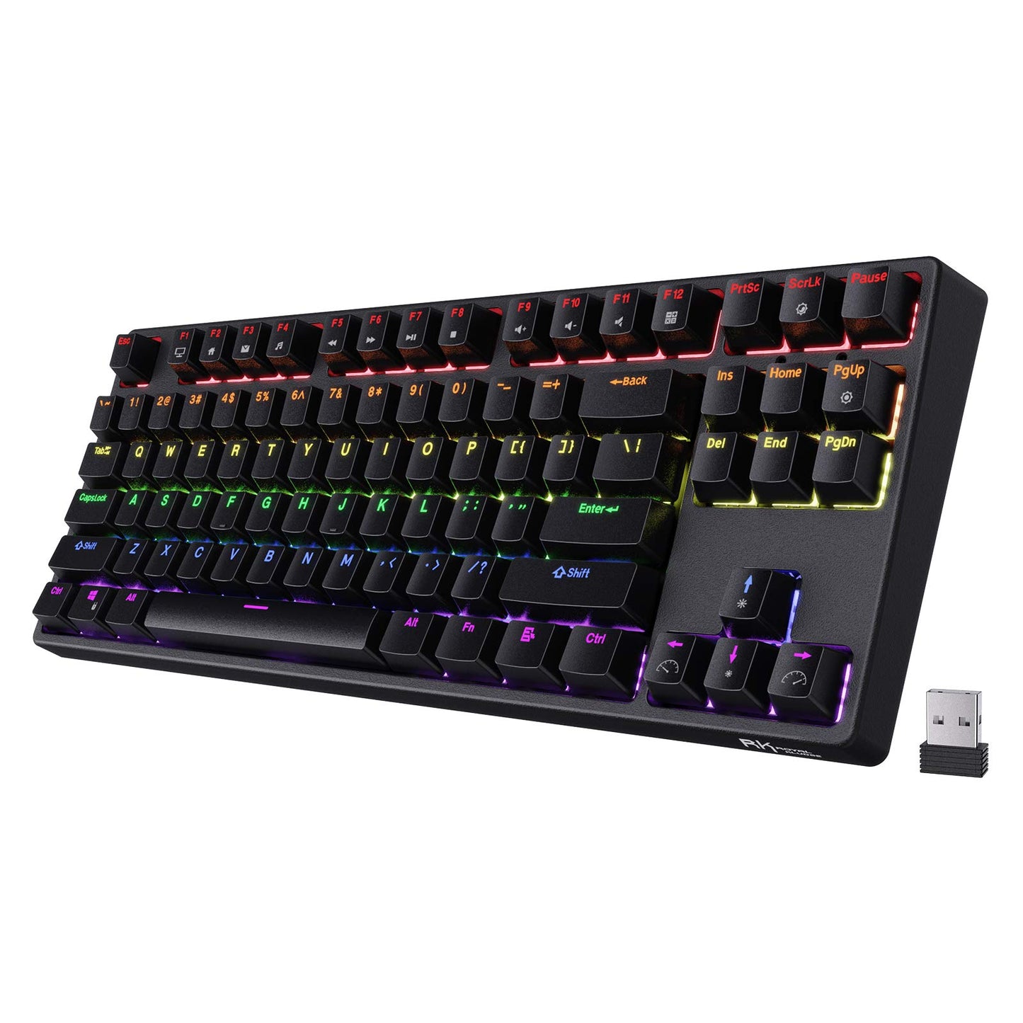 RK ROYAL KLUDGE RK87 Wired Mechanical Keyboard, Red Switch, BLACK