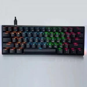 BAJEAL H61K 60% RED Switch Gaming Mechanical Keyboard, BLACK